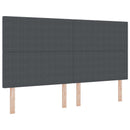 LED sengegavl med LED-lysstrimler Mørkegrå 180 cm Velourstof