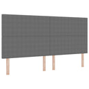 LED sengegavl med LED-lysstrimler Lysegrå 200 cm Velourstof