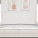 LED sengegavl med LED-lysstrimler Creme 200 cm Velourstof
