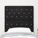 LED sengegavl med LED-lysstrimler Sort 80 cm Fløjl