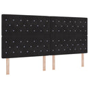 LED sengegavl med LED-lysstrimler Sort 200 cm Fløjl