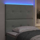 LED sengegavl med LED-lysstrimler Lysegrå 80 cm Fløjl