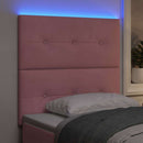 LED sengegavl med LED-lysstrimler Lyserød 100 cm Fløjl