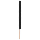 LED sengegavl med LED-lysstrimler Sort 144 cm Stof