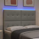 LED sengegavl med LED-lysstrimler Lysegrå 144 cm Fløjl