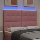 LED sengegavl med LED-lysstrimler Lyserød 144 cm Fløjl