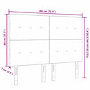 LED sengegavl med LED-lysstrimler Mørkegrå 180 cm Stof