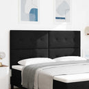 LED sengegavl med LED-lysstrimler Sort 180 cm Stof