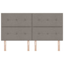 LED sengegavl med LED-lysstrimler Gråbrun 180 cm Stof