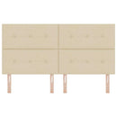 LED sengegavl med LED-lysstrimler Creme 180 cm Stof