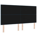 LED sengegavl med LED-lysstrimler Blå 180 cm Stof