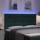 LED sengegavl med LED-lysstrimler Grøn 180 cm Fløjl