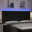 LED sengegavl med LED-lysstrimler Sort 200 cm Stof