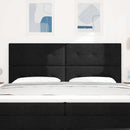 LED sengegavl med LED-lysstrimler Sort 200 cm Stof