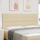 LED sengegavl med LED-lysstrimler Creme 200 cm Stof