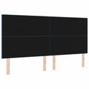 LED sengegavl med LED-lysstrimler Blå 200 cm Stof