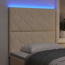 LED sengegavl Creme 90 cm Stof