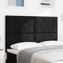 LED sengegavl Sort 144 cm Stof