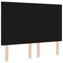 LED sengegavl Sort 144 cm Stof