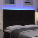 LED sengegavl Sort 160 cm Fløjl