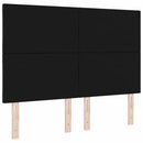 LED sengegavl Sort 160 cm Fløjl