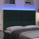 LED sengegavl Mørkegrøn 160 cm Fløjl
