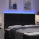 LED sengegavl Sort 180 cm Fløjl