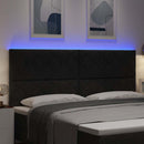 LED sengegavl Sort 200 cm Stof