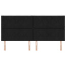 LED sengegavl Sort 200 cm Stof