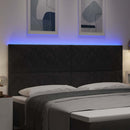 LED sengegavl Sort 200 cm Fløjl