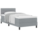 Box spring seng med hovedgærde Lysegrå 80 x 200 cm Stof
