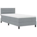 Box spring seng med hovedgærde Lysegrå 80 x 200 cm Stof