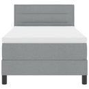 Box spring seng med hovedgærde Lysegrå 80 x 200 cm Stof