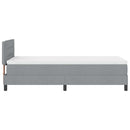 Box spring seng med hovedgærde Lysegrå 80 x 200 cm Stof