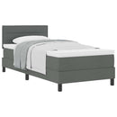 Box spring seng med hovedgærde Mørkegrå 80 x 200 cm Stof