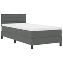 Box spring seng med hovedgærde Mørkegrå 80 x 200 cm Stof
