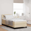 Box spring seng med hovedgærde Creme 80 x 200 cm Stof