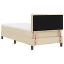 Box spring seng med hovedgærde Creme 80 x 200 cm Stof