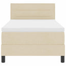 Box spring seng med hovedgærde Creme 80 x 200 cm Stof