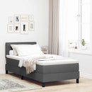 Box spring seng med hovedgærde Mørkegrå 90 x 190 cm Stof