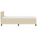 Box spring seng med pude med hovedgærde Creme 90 x 190 cm Stof