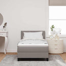 Box spring seng med hovedgærde Gråbrun 90 x 200 cm Stof