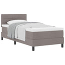Box spring seng med hovedgærde Gråbrun 90 x 200 cm Stof