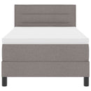 Box spring seng med hovedgærde Gråbrun 90 x 200 cm Stof