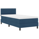 Box spring seng med hovedgærde Blå 90 x 200 cm Stof