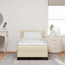 Box spring seng med hovedgærde Creme 100 x 200 cm Stof