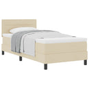 Box spring seng med hovedgærde Creme 100 x 200 cm Stof