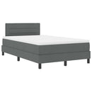 Box spring seng med hovedgærde Mørkegrå 120 x 190 cm Stof