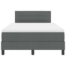 Box spring seng med hovedgærde Mørkegrå 120 x 190 cm Stof
