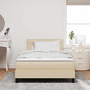 Box spring seng med hovedgærde Creme 120 x 200 cm Stof